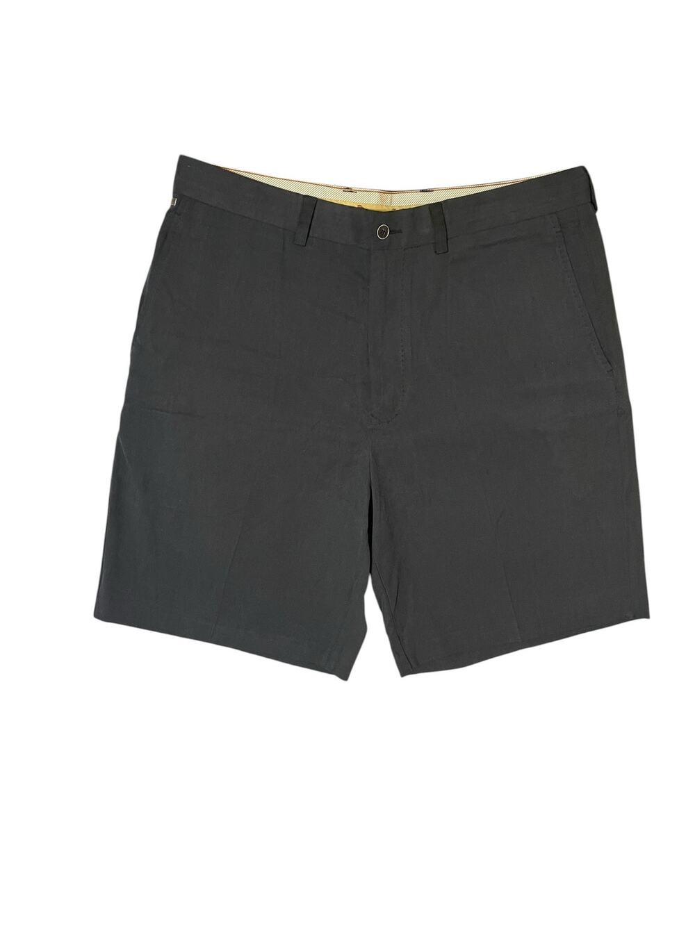 Tommy Bahama Silk Shorts 35 Charcoal Gray Flat Front Shorts Resort Quiet Luxury